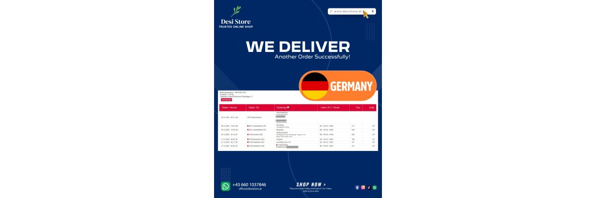 Versand - Schnellere Versand Desi Store