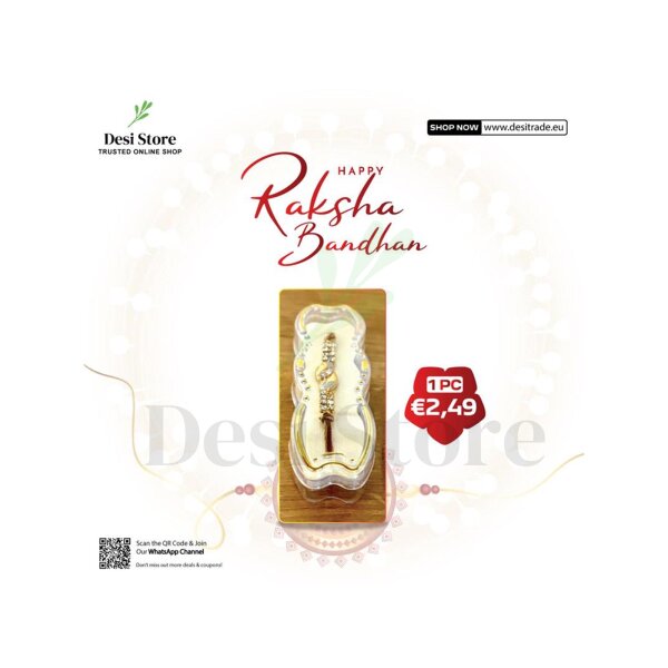 White Mini Crystal Rakhi